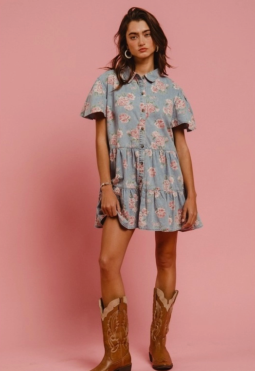Denim Rose Dress