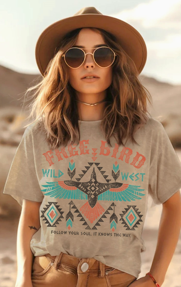 Taupe Free Bird Tee