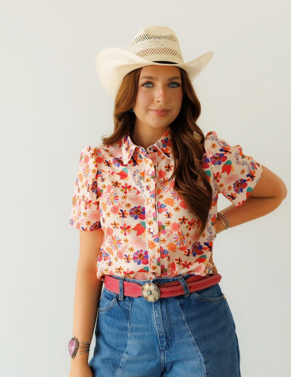 Flower Power Western Blouse