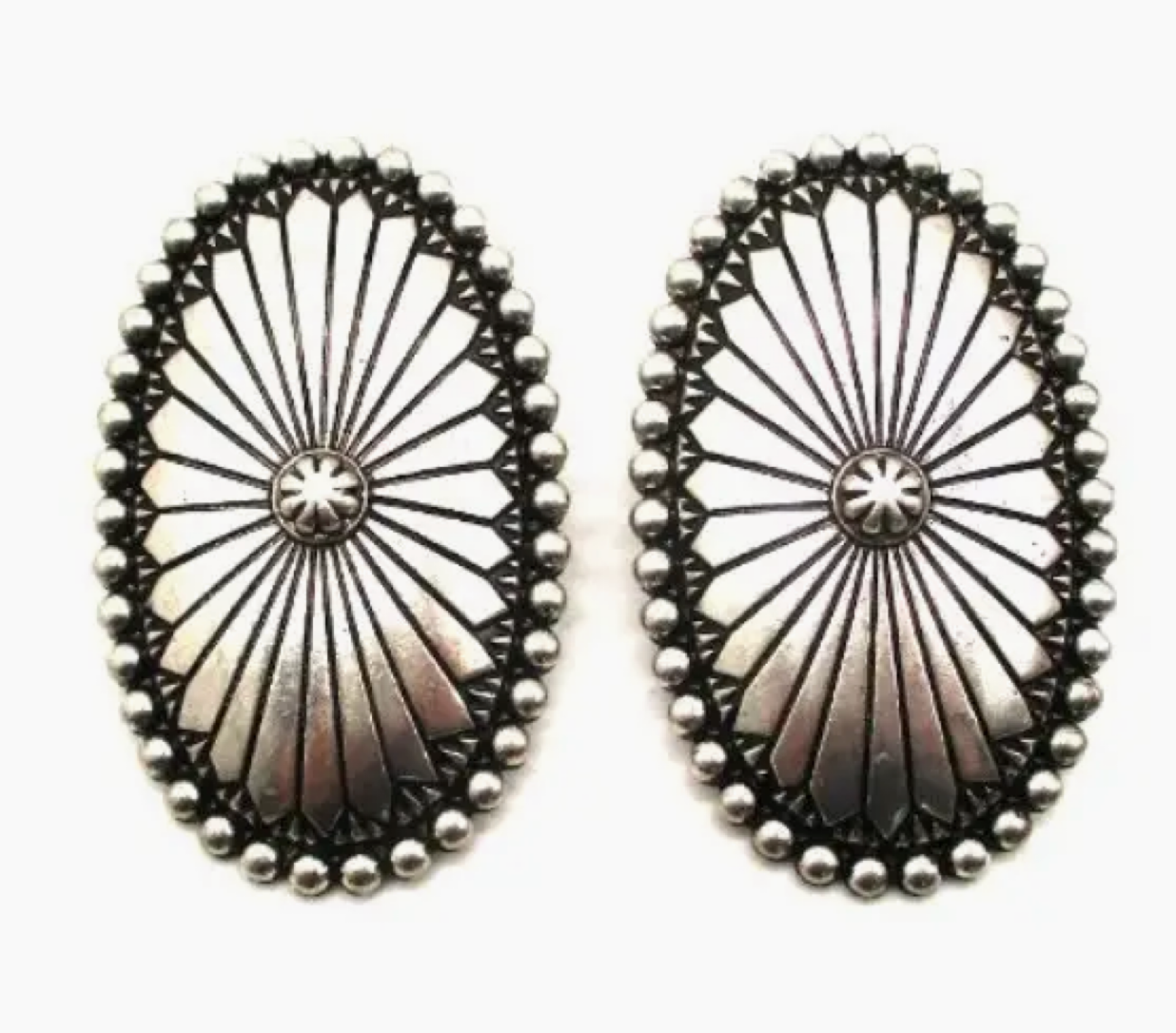 Small Oval Westen Concho Earrings