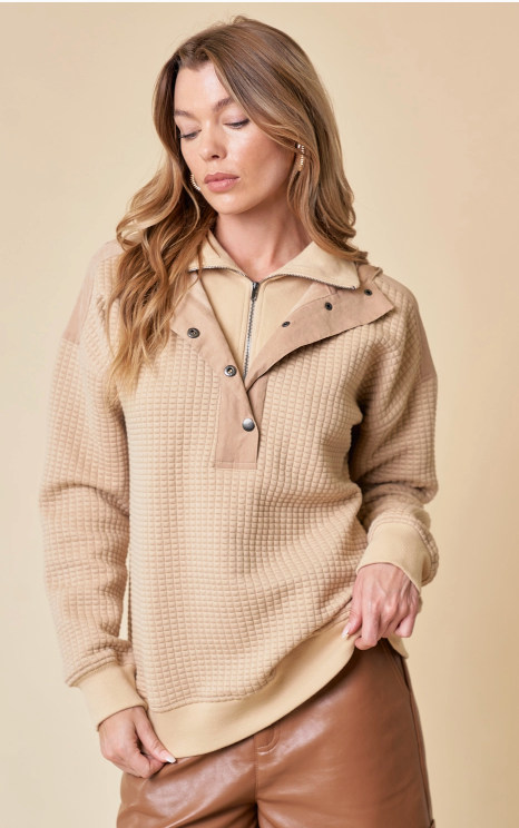Quilted Hooded Top