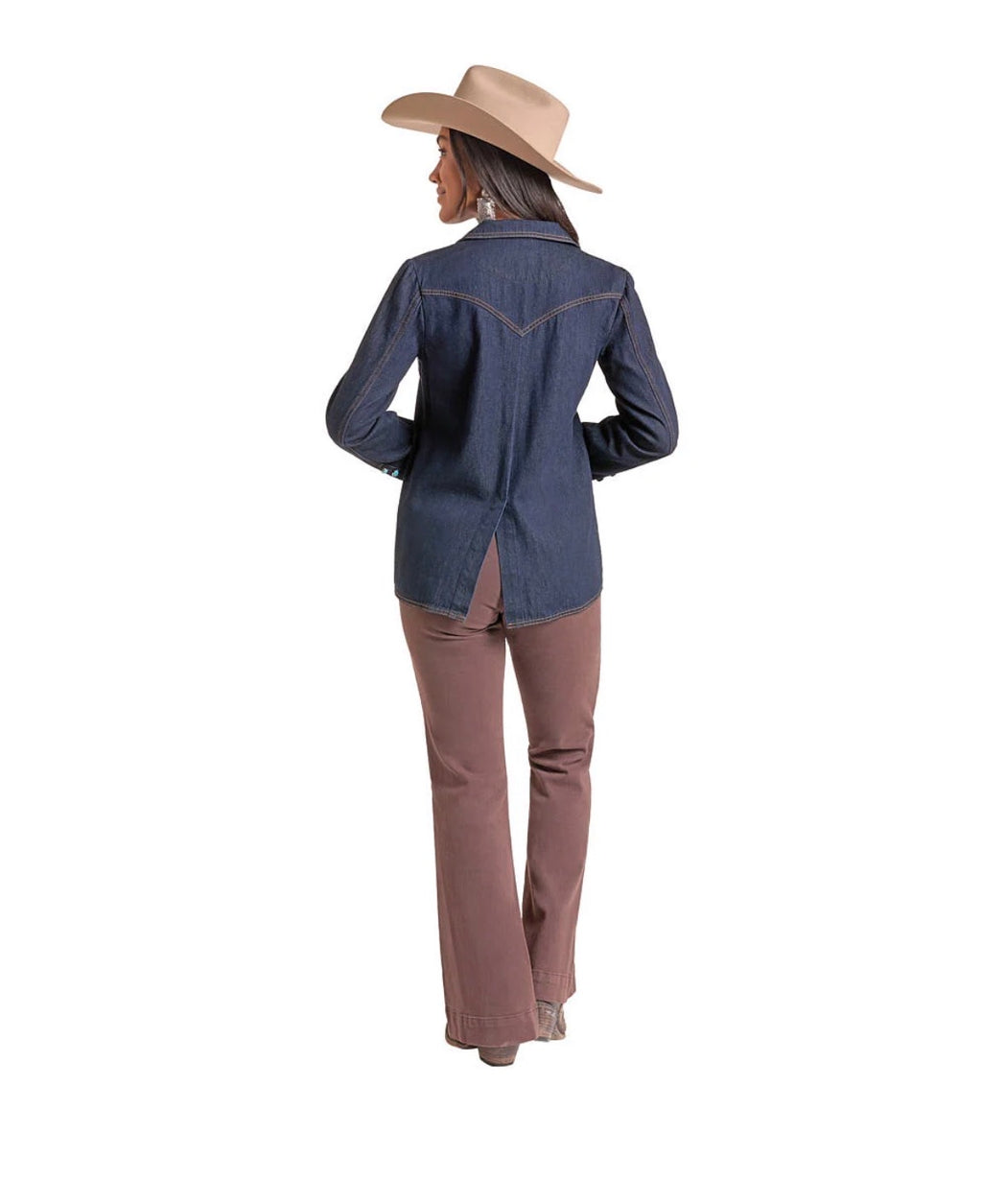 Boot Stitch Denim Blazer