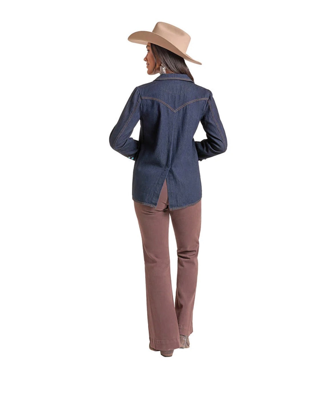 Boot Stitch Denim Blazer