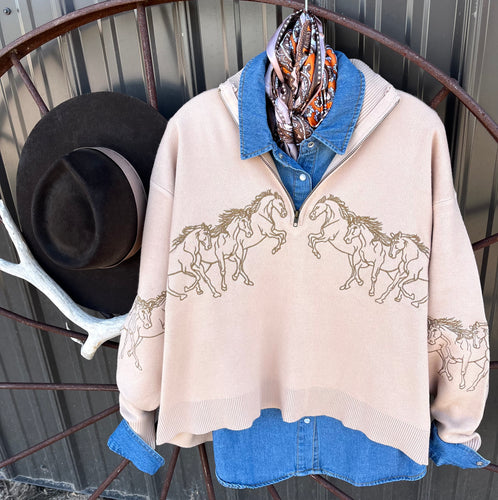 Wild Horses Quarter Zip