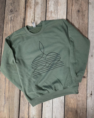 Olive Boot Stitch Sweatshirt