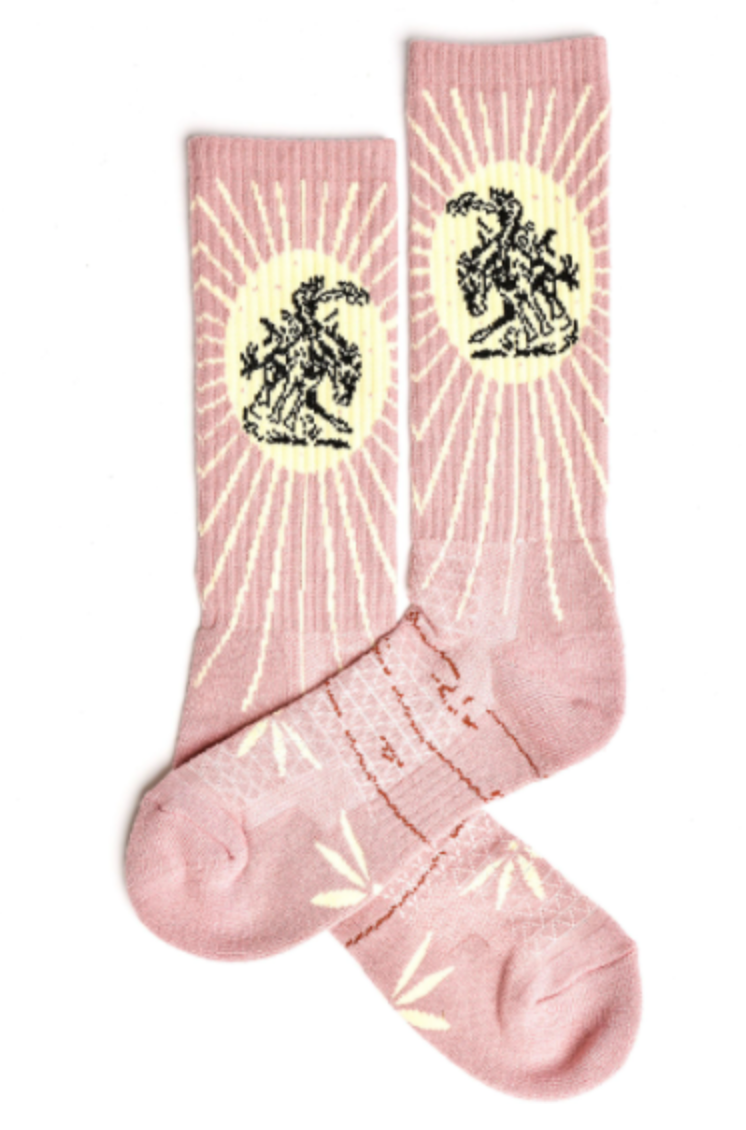 Fringe Bucking Dusty Pink Performance Socks