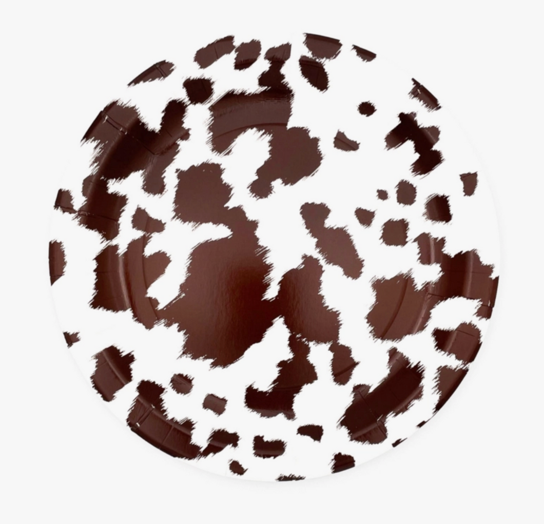 Cow Print Brown Paper Plates