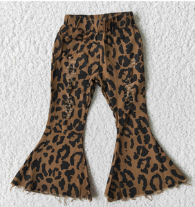 Leopard Distressed Flares