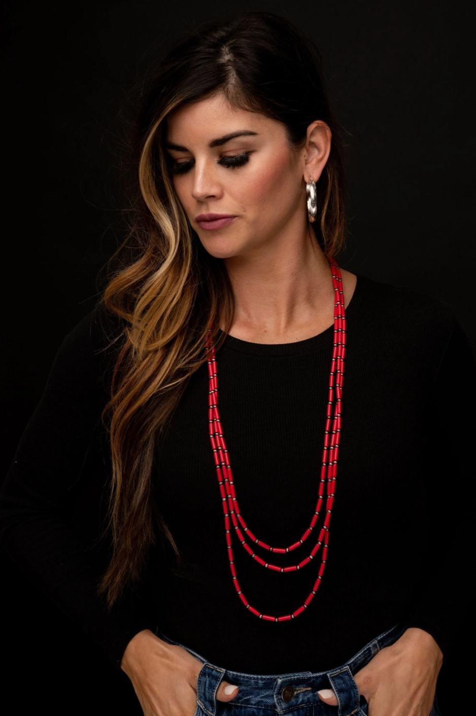 Faux Red Navajo Necklace