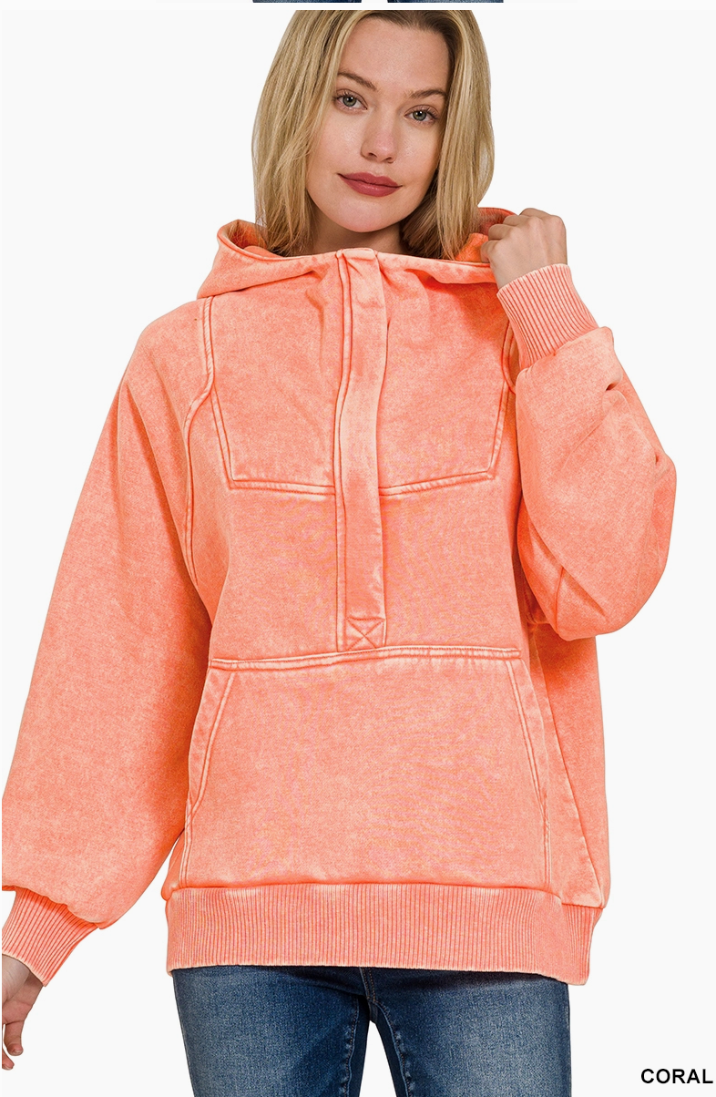 Coral Quarter Zip