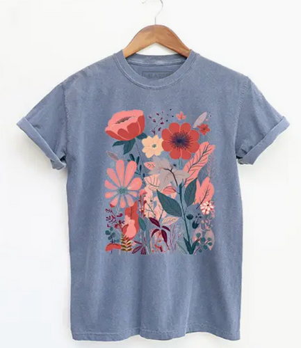 Blue Jean Flower Tee