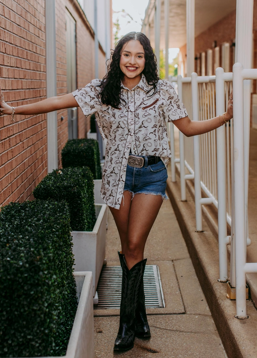Retro Wild West Button UP