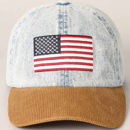 Embroidered American Flag Hat