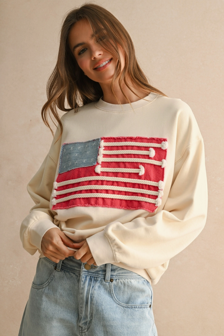 Flag Patch Sweatshirt