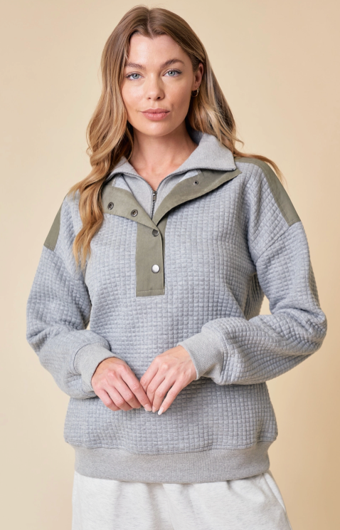 Quilted Hooded Top