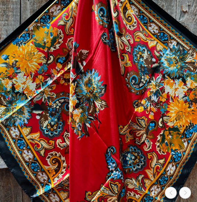 Black and Red Floral Wild Rag