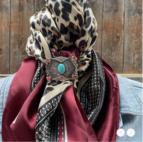 Wine & Leopard Wild Rag