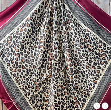 Load image into Gallery viewer, Wine &amp; Leopard Wild Rag