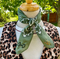 Embroidered Horse Bit Bandana Green
