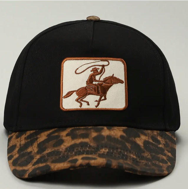 Leopard Cowboy Cap Black