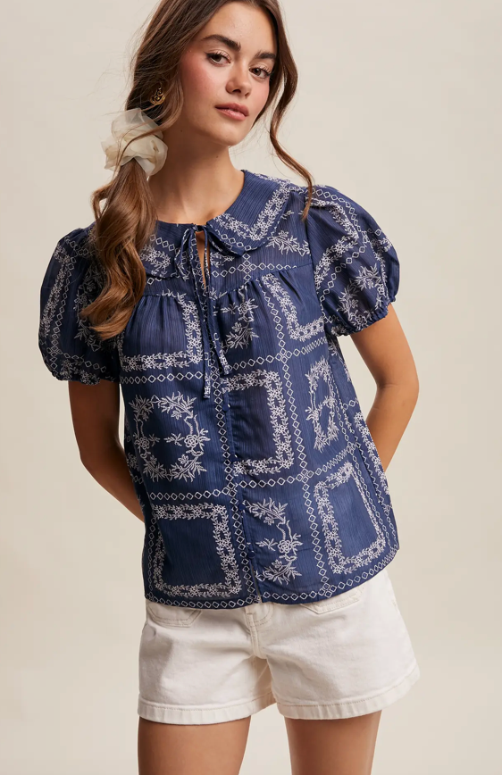 Silverthorn Blouse Navy