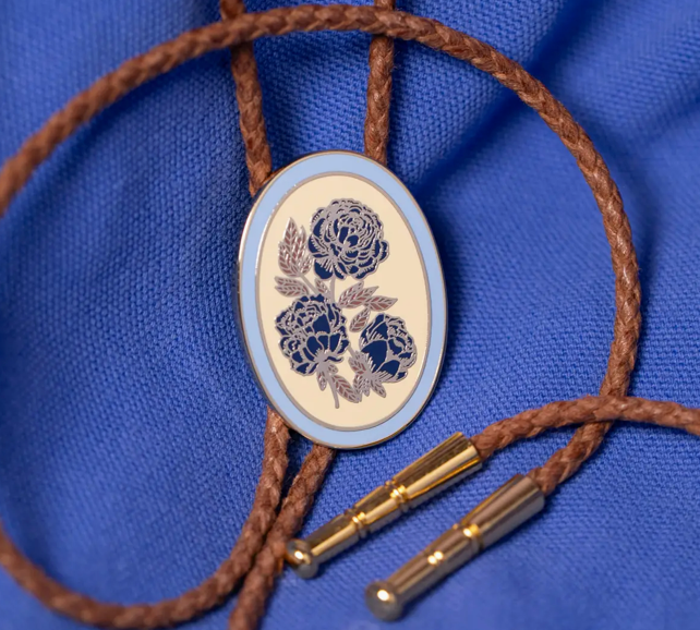 Light Blue Floral Bolo