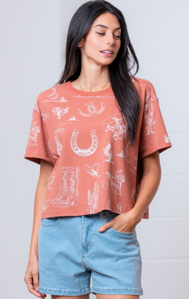 Wild West Coral Tee