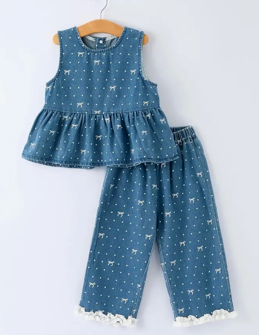 Denim Bow Set