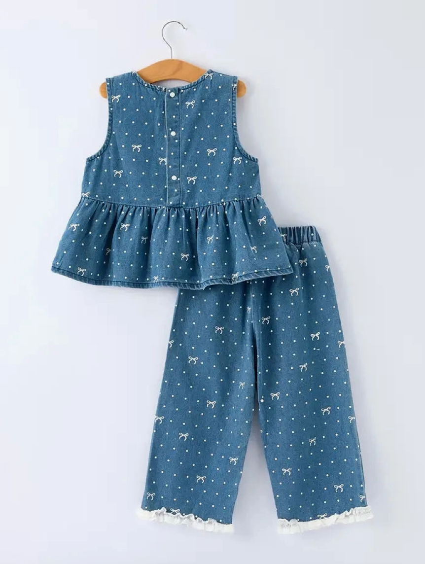 Denim Bow Set