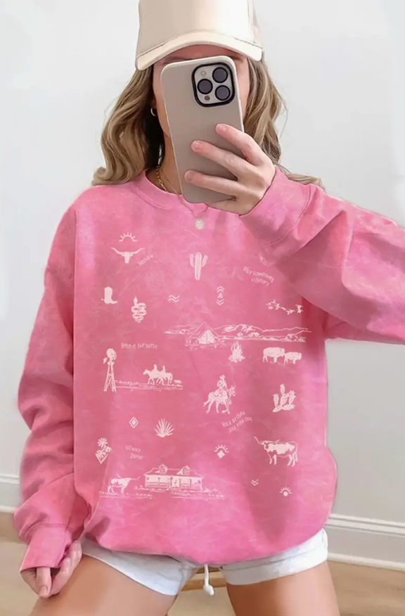 Pink Little Western Sweatshirt