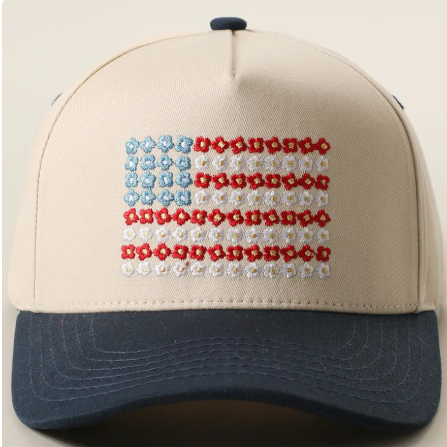 Floral Flag Cap
