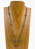 Faux Navajo Pearl Bow Necklace