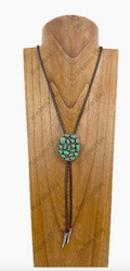 Faux Green Turquoise Pendent Bolo