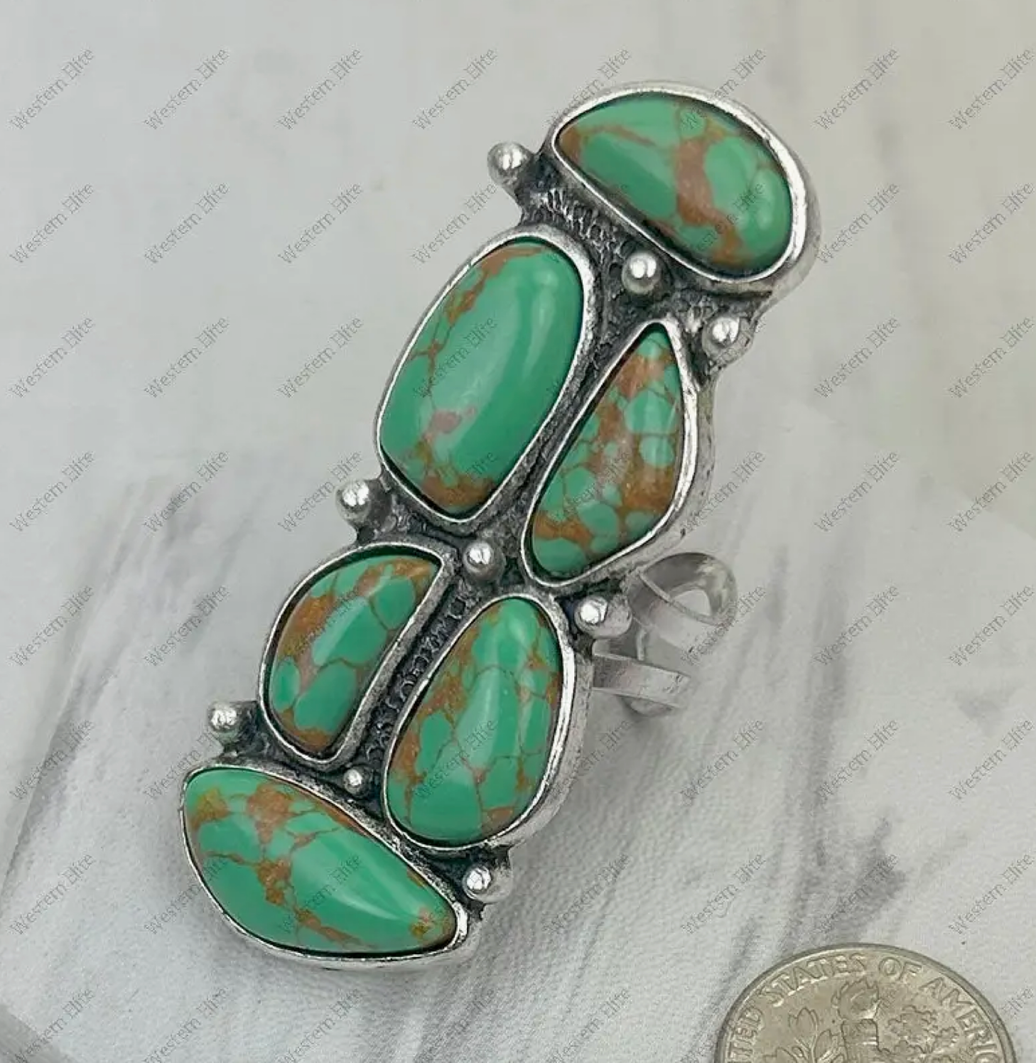 Faux Green Turquoise Ring