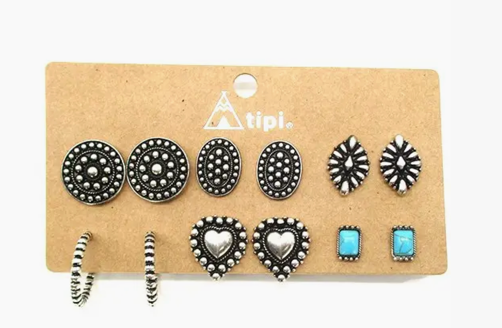 Heart Western Mix Earring Set