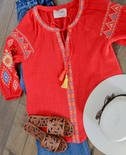 Load image into Gallery viewer, Gallop Red Blouse