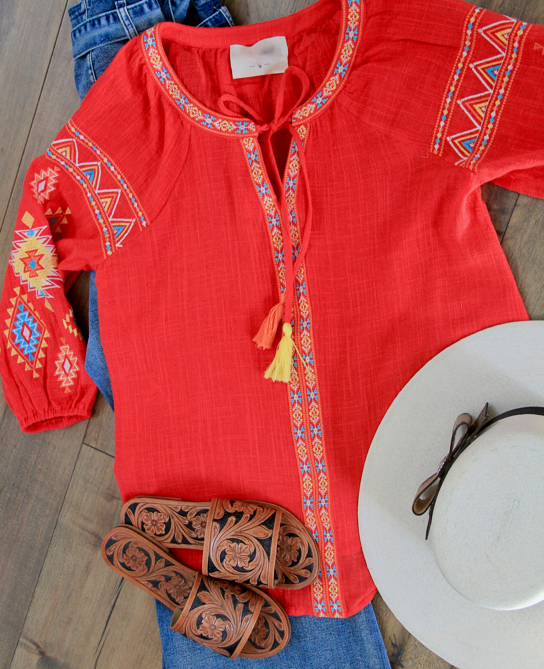 Gallop Red Blouse